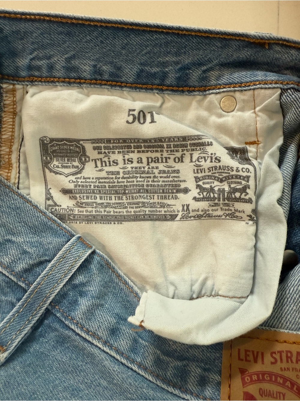 Levi’s 501 High Waisted Distressed Denim Shorts - Picture 8 of 9
